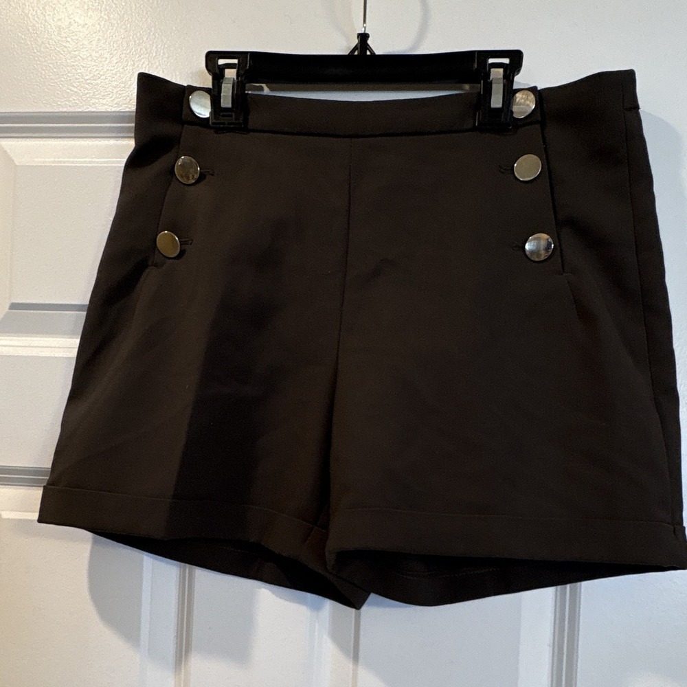 H&M Brown High Rise Sailor Shorts, Size 10